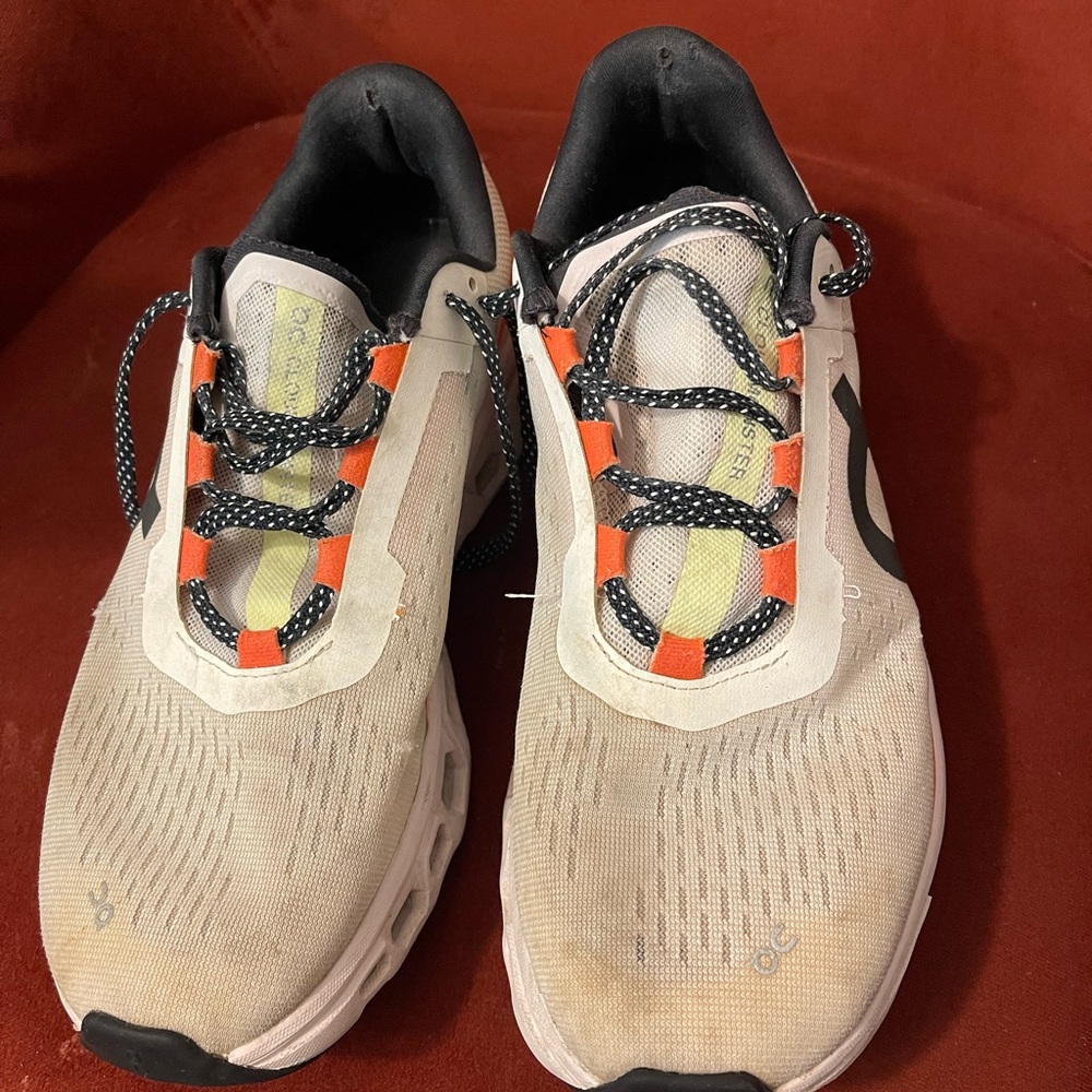 On Running Shoes with Black and White Details